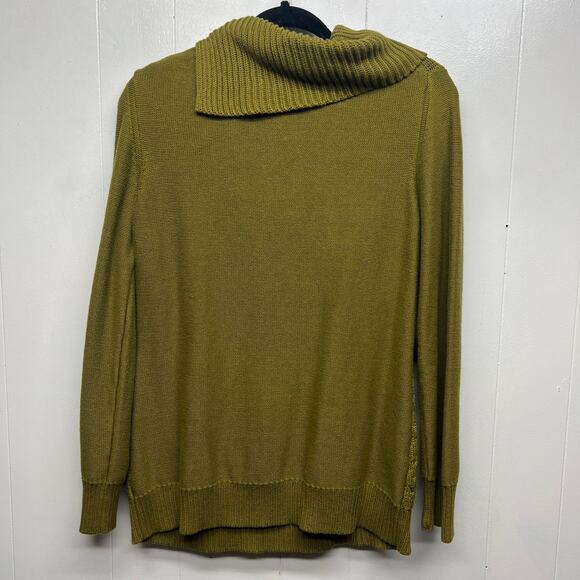 Coldwater Creek Olive Green Women's Pullover Knit Sweater Size Medium Cowl Neck - Picture 6 of 12